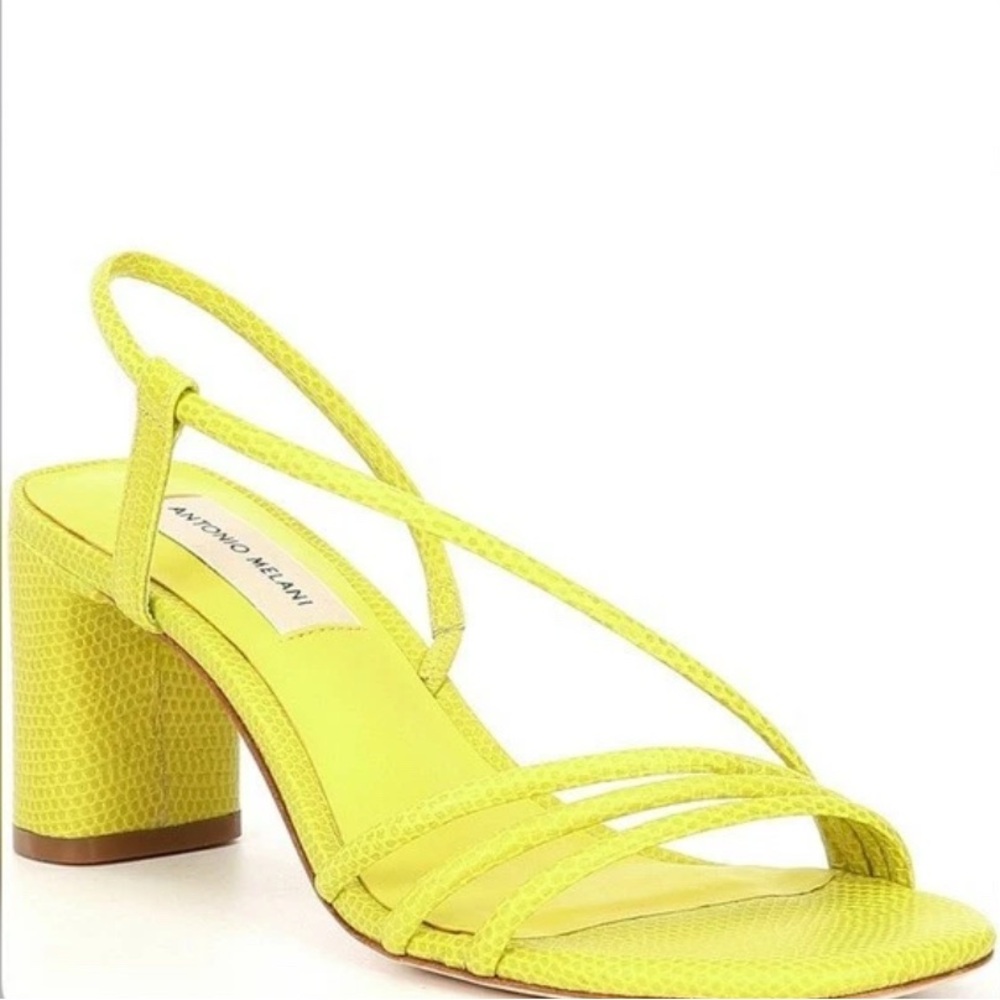 NEW Size 7M Womens Antonio Melani Celeestie Sandal Block Heeled Snake Embossed